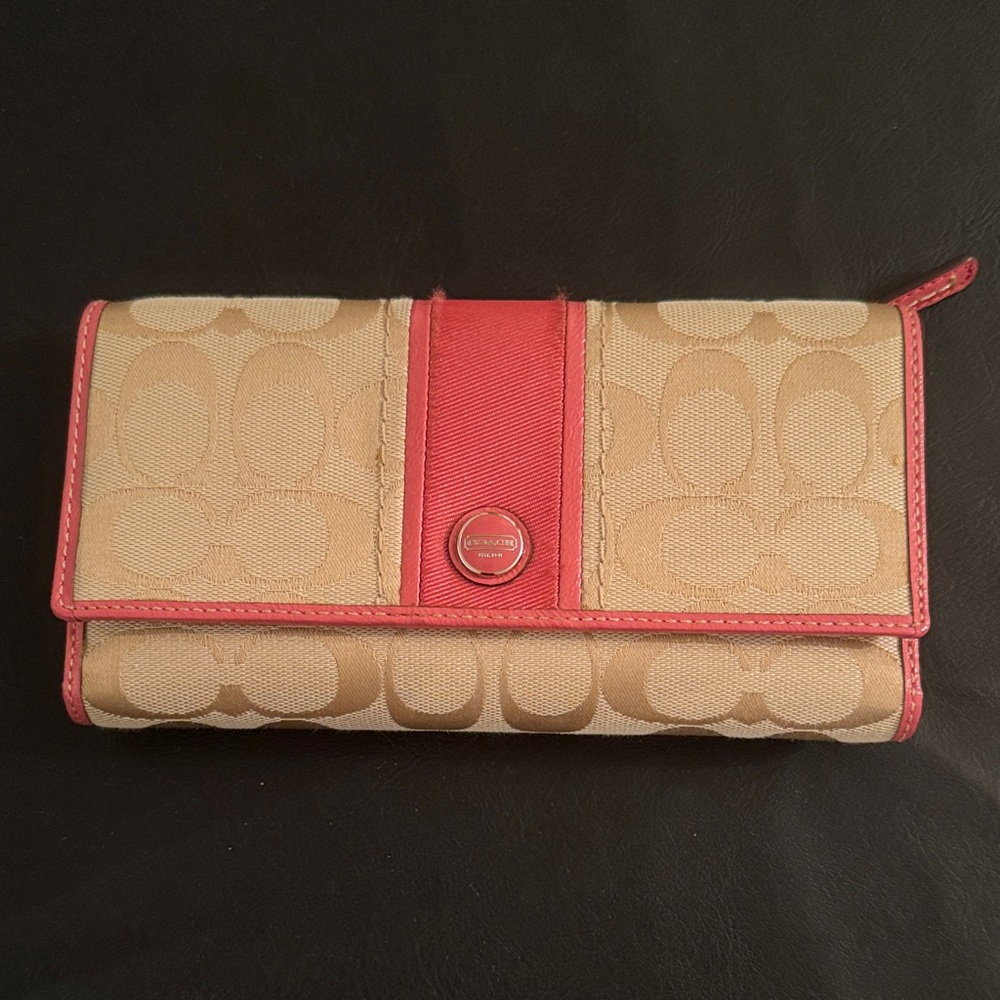 Coach Beige and Coral Women's Wallet